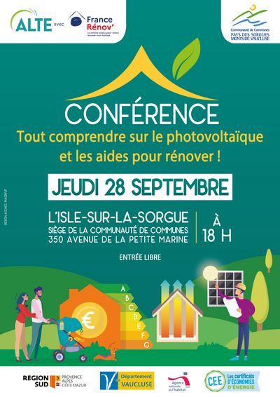 Une conférence gratuite pour tout comprendre sur le photovoltaïque et les aides pour rénover